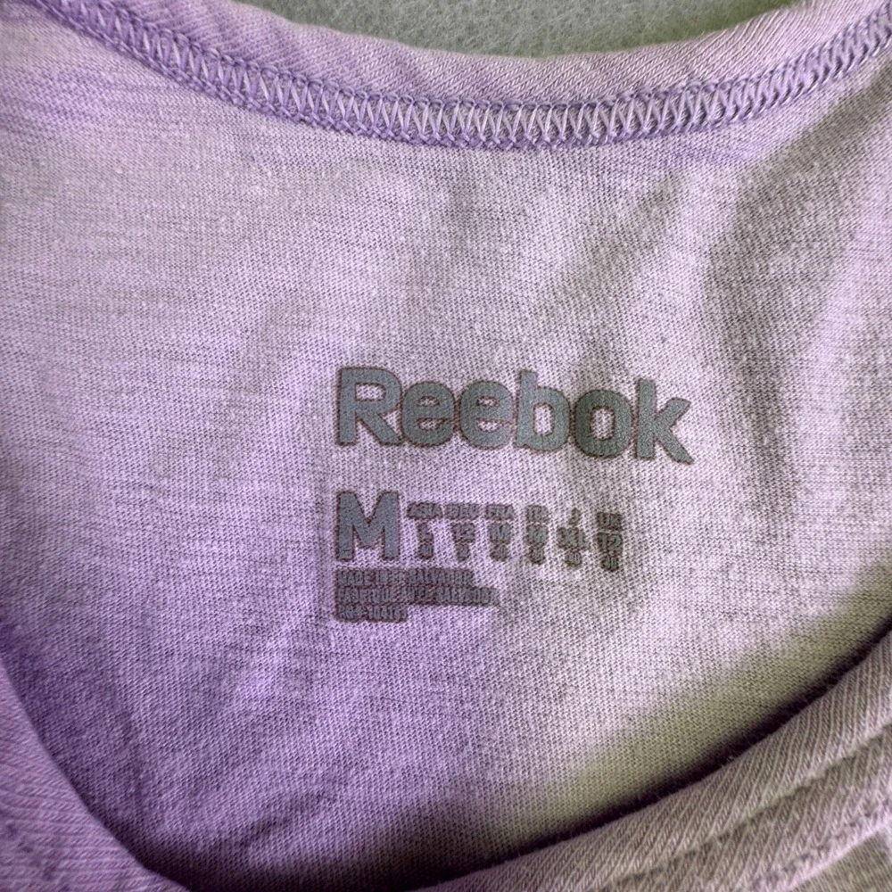 Reebok Tank Top‎ Women's Medium Speedwick Purple Pixel Racerback Activewear Gym - Picture 4 of 8
